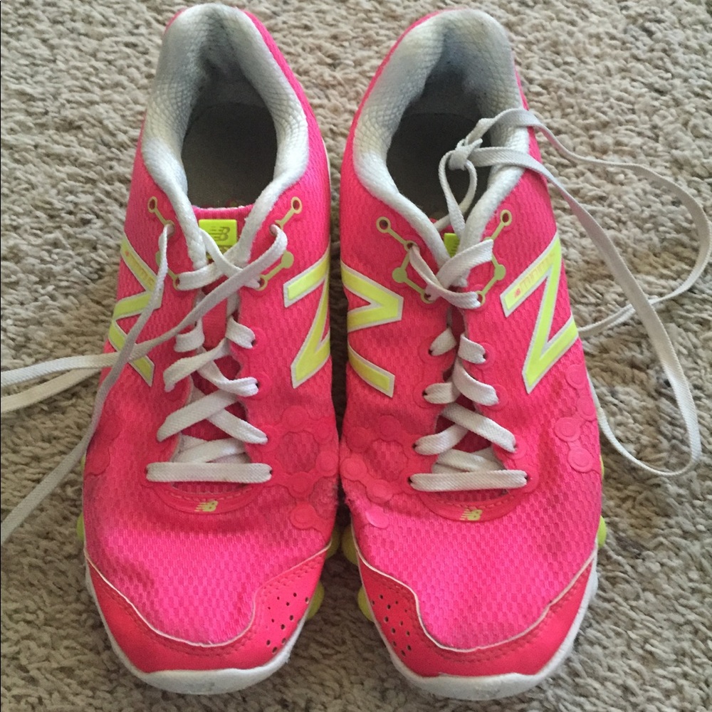 Pink running shoes
